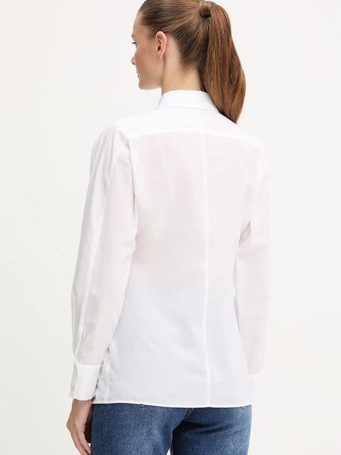 Marella koszula damska kolor biały regular z kołnierzykiem klasycznym 2523116022200