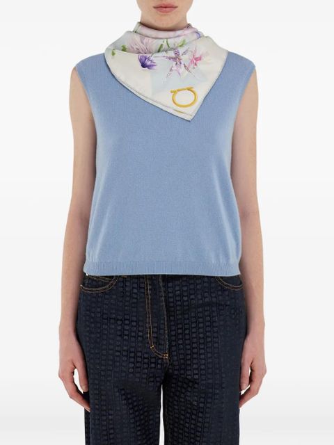 Ferragamo Gaia-print silk scarf - Blue - zdjęcie produktu nr 2