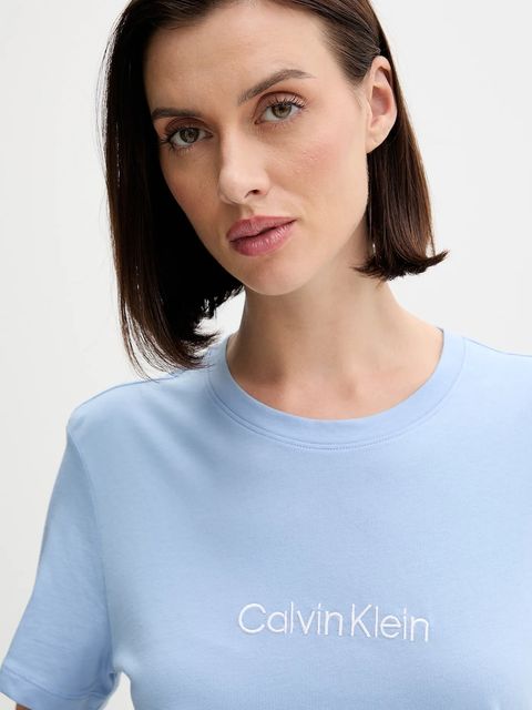 Calvin Klein Underwear piżama bawełniana damska kolor niebieski bawełniana LV00QS7576
