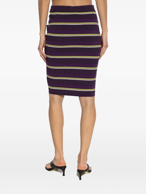 Casablanca striped logo mini skirt - Purple