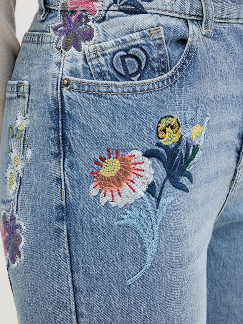 Desigual jeansy SUNFLO damskie high waist 25WWDD23