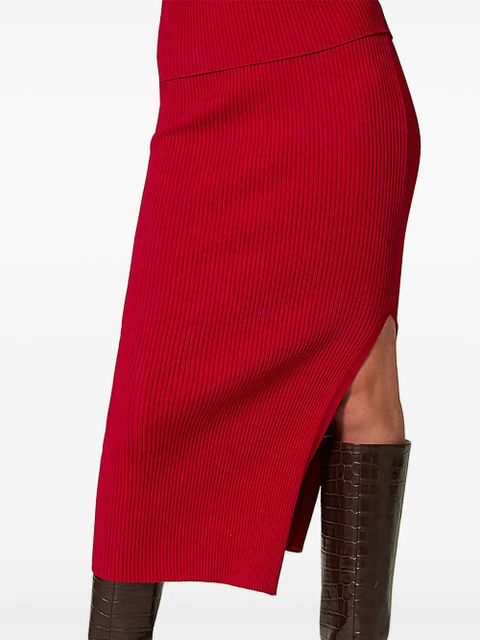 TWINSET ribbed-knit midi skirt - Red