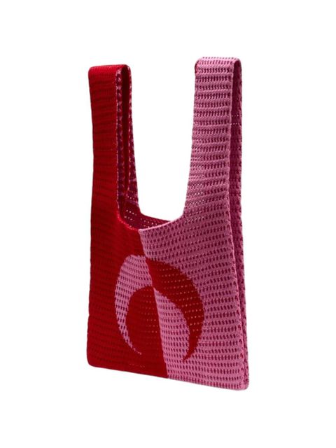 Marine Serre crochet crescent moon tote bag - Red - zdjęcie produktu nr 2