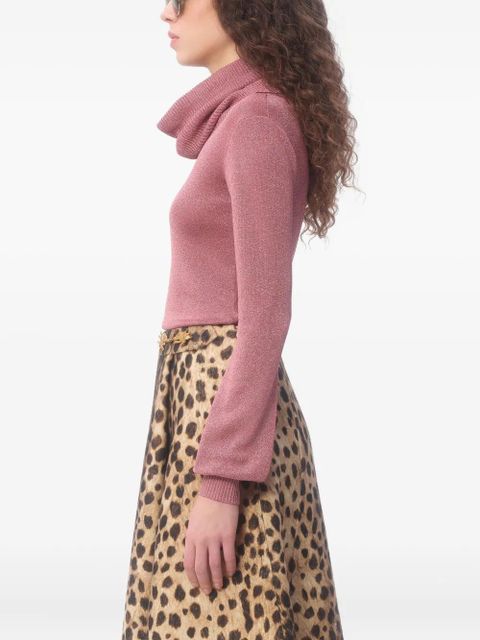 Valentino Garavani cowl-neck glittery sweater - Pink