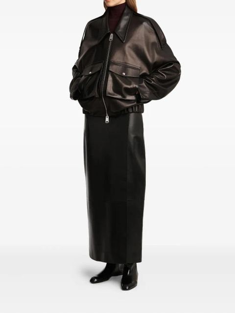 KHAITE panelled wrap midi skirt - Black