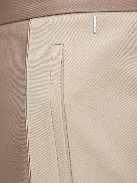 BOSS spodnie wełniane damskie kolor beżowy szerokie high waist 50543410