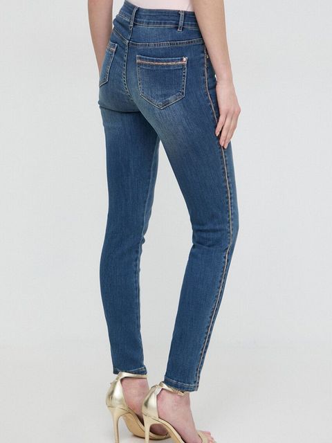 Morgan jeansy PCLEM damskie kolor niebieski