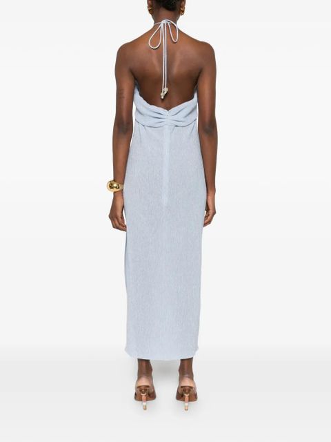 Magda Butrym halterneck draped midi dress - Blue