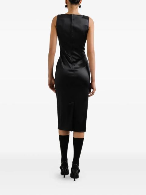 Dolce & Gabbana square-neck satin midi dress - Black - zdjęcie produktu nr 2