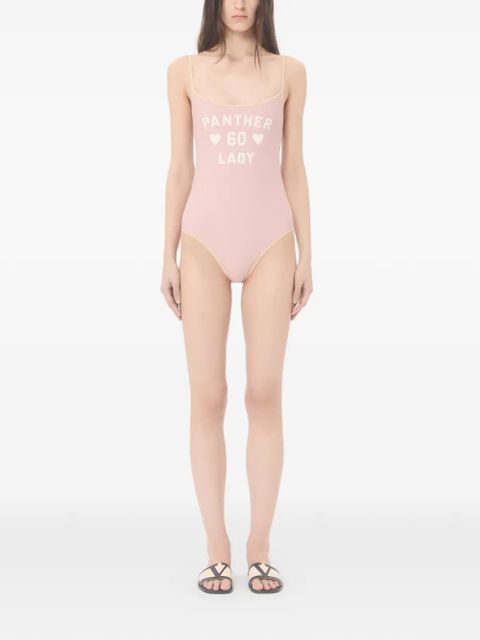 Valentino Garavani printed logo-detail swimsuit - Pink