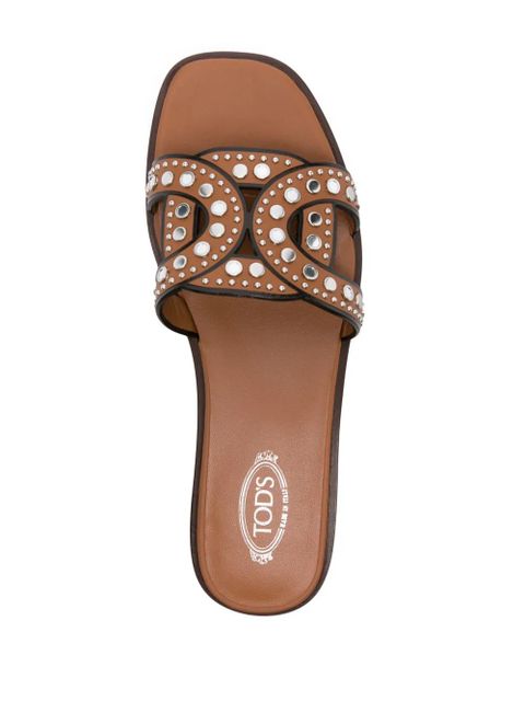 Tod's Kate studded leather sandals - Brown