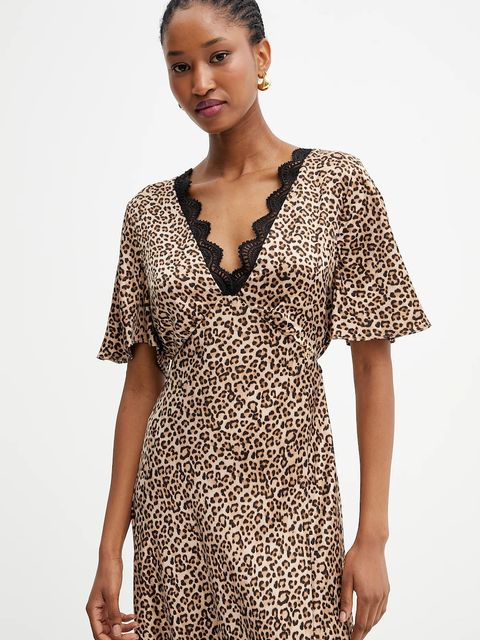 Guess sukienka MARTINE kolor brązowy maxi rozkloszowana W5YK01 WHEZ2