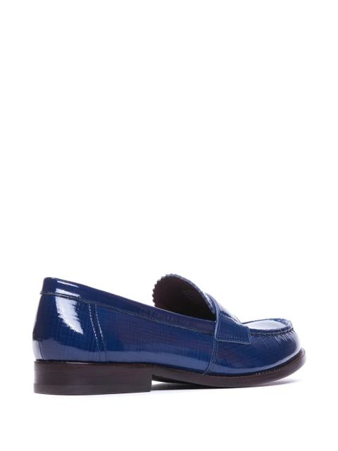 Tory Burch logo-plaque leather loafers - Blue