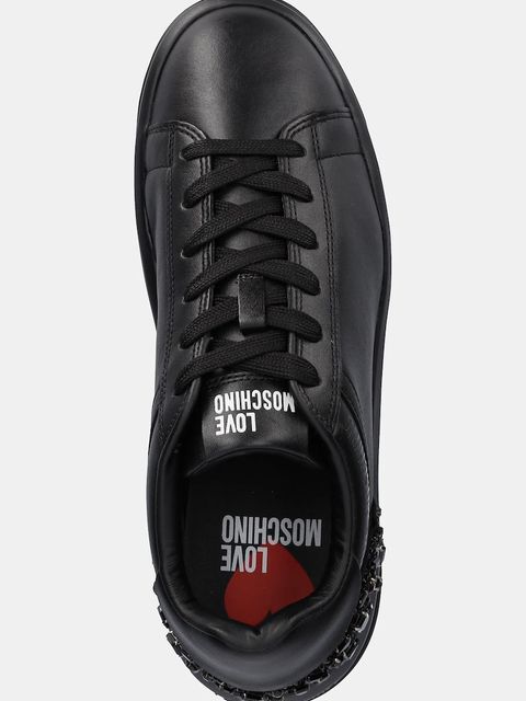 Love Moschino sneakersy skórzane damskie kolor czarny JA15305G0NIAL00A