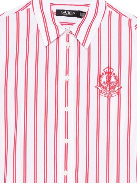Lauren Ralph Lauren striped embroidered shirt - White