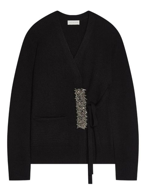 DRIES VAN NOTEN embellished wrap cardigan - Black - zdjęcie produktu nr 1
