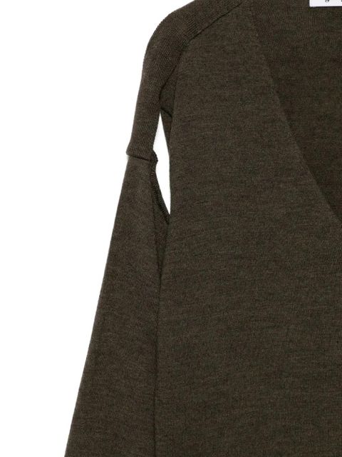 Gimaguas button-front shoulder-detail cardigan - Brown