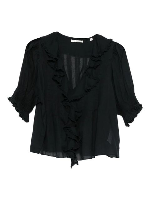DÔEN Henri ruffled blouse - Black - zdjęcie produktu nr 1