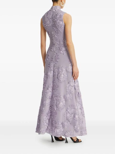 ROTATE BIRGER CHRISTENSEN floral-mesh maxi dress - Purple