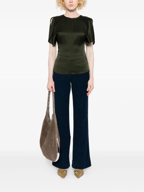 Victoria Beckham corduroy front-pocket trousers - Blue - zdjęcie produktu nr 2
