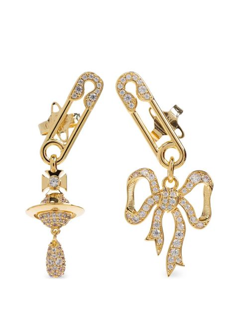 Vivienne Westwood safety-pin bow-pendant earrings - Gold - zdjęcie produktu nr 1