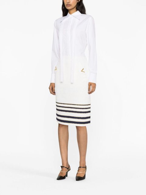 Valentino Garavani scarf-detail cotton poplin shirt - White - zdjęcie produktu nr 2