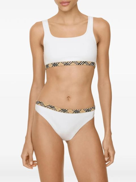 Burberry Check-trim bikini briefs - White - zdjęcie produktu nr 2
