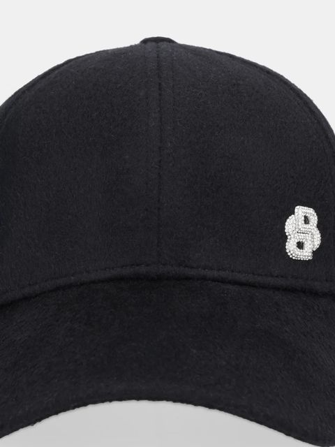 BOSS czapka z daszkiem z dodatkiem wełny kolor czarny 50550609