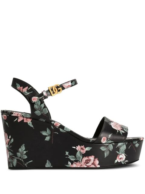 Dolce & Gabbana calfskin weDGe sandals - Black - zdjęcie produktu nr 1