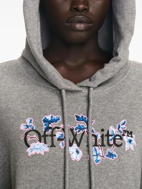 Off-White logo-print organic cotton hoodie - Grey - zdjęcie produktu nr 2