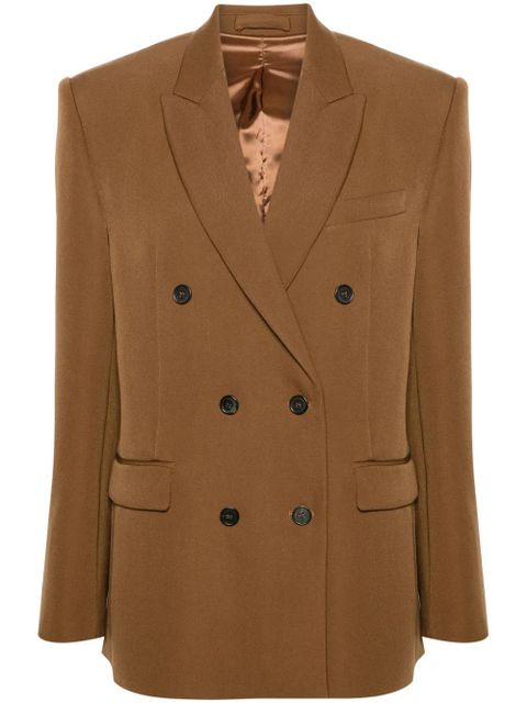 WARDROBE.NYC double-breasted virgin wool blazer - Brown - zdjęcie produktu nr 1