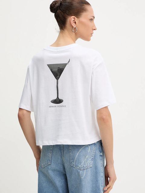 Armani Exchange t-shirt bawełniany damski kolor biały XW001086 AF10356 - zdjęcie produktu nr 1