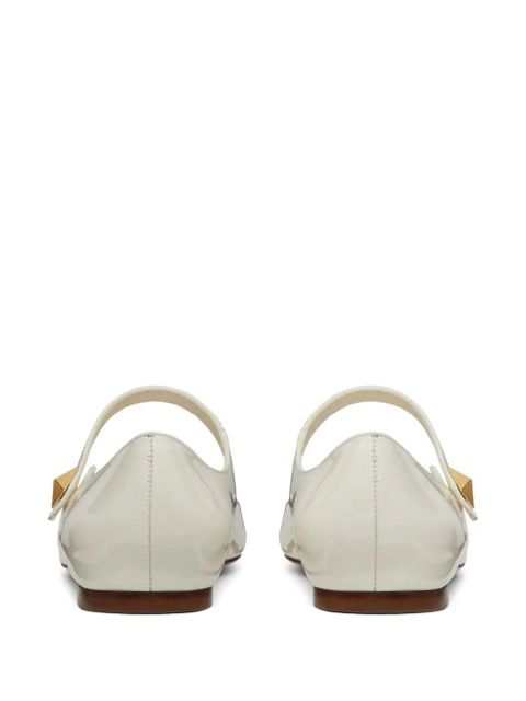 Valentino Garavani Tiptoe patent leather ballerinas - White
