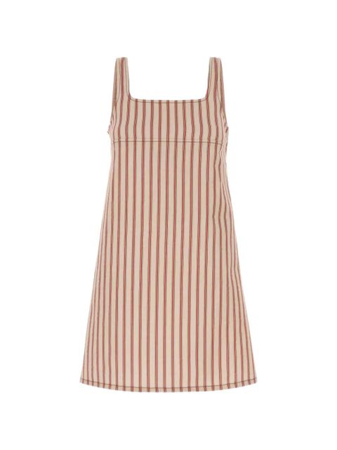 FENDI striped embroidered dress - Neutrals - zdjęcie produktu nr 2