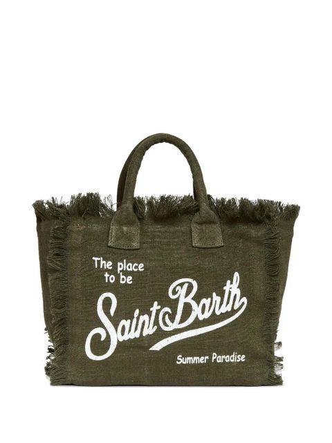 MC2 Saint Barth Colette frayed linen tote bag - Green - zdjęcie produktu nr 2