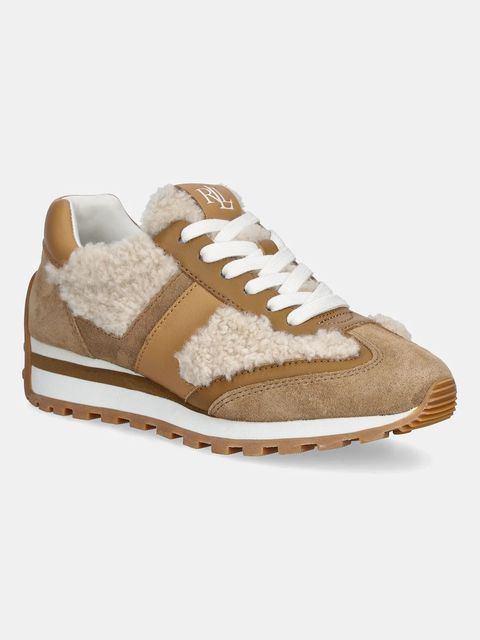 Lauren Ralph Lauren sneakersy skórzane Dani damskie kolor beżowy 802980566001 - zdjęcie produktu nr 1