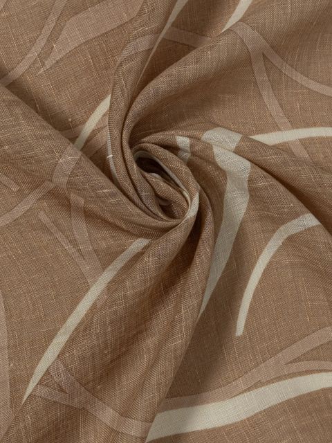 Tommy Hilfiger chusta lniana damska kolor beżowy wzorzysta AW0AW17491 - zdjęcie produktu nr 2