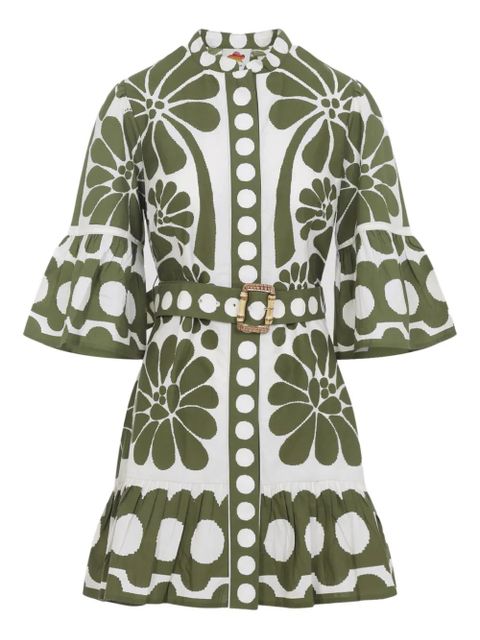 FARM Rio floral belted dress - Green - zdjęcie produktu nr 1
