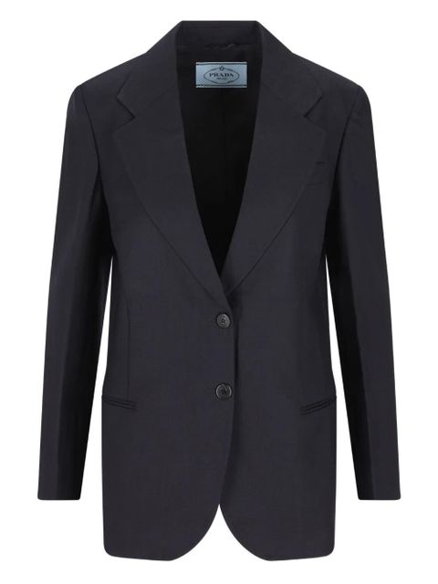 Prada herringbone single-breasted blazer - Blue - zdjęcie produktu nr 1