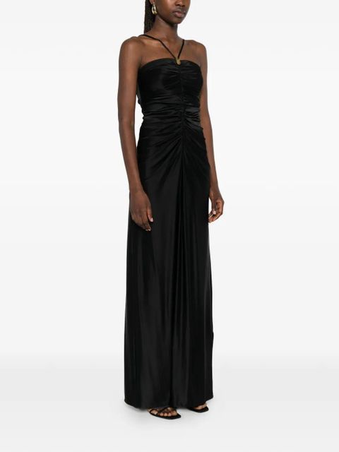 Max Mara Oggetti ruched square-neck maxi dress - Black