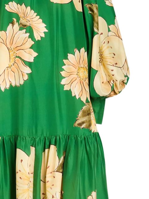 ALEMAIS floral bishop-sleeve gown - Green