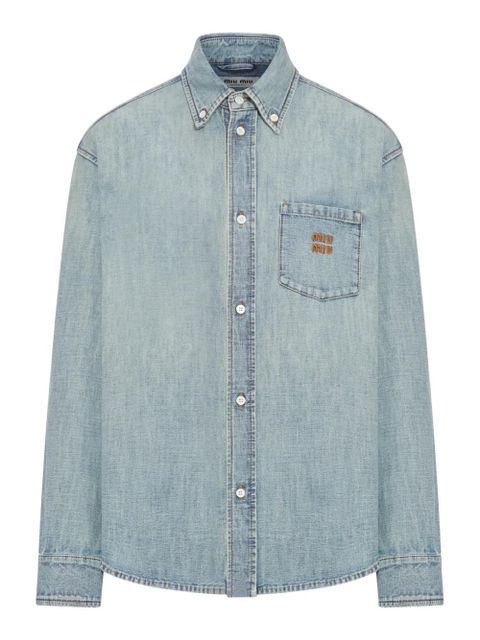 Miu Miu buttoned chambray shirt - Blue - zdjęcie produktu nr 2
