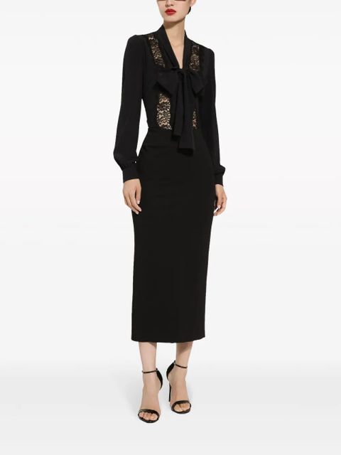 Dolce & Gabbana high-waisted straight midi skirt - Black