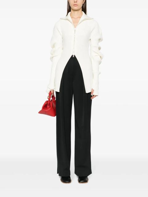 STAUD Luisa pleated wide-leg trousers - Black