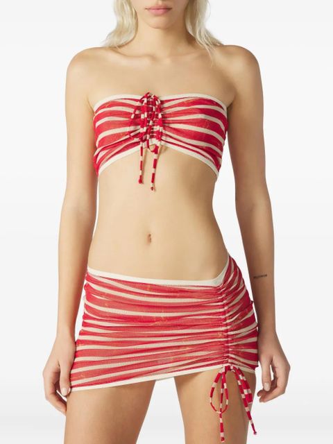 Jean Paul Gaultier Crackling Sailor gathered-striped bandeau