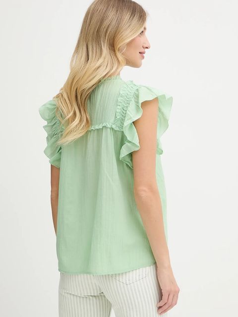 Pepe Jeans koszula damska kolor zielony regular z kołnierzykiem klasycznym PL305101