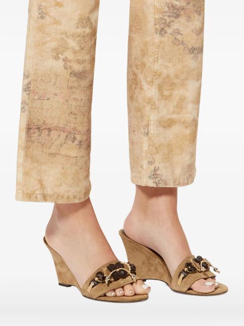 ISABEL MARANT Anee decorated-strap suede sandals - Neutrals
