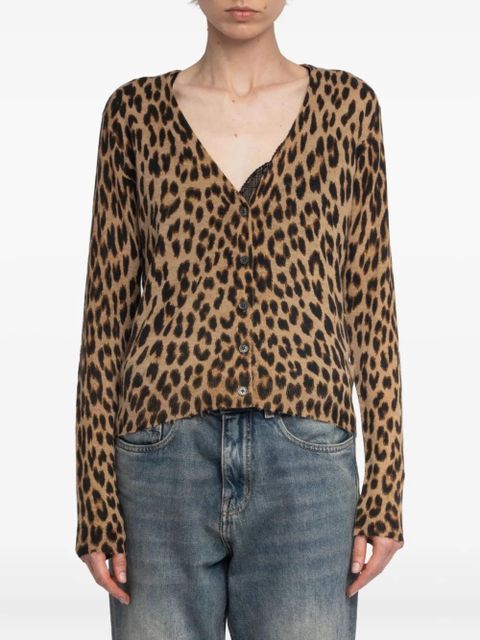Zadig&Voltaire Manala leopard-print button cardigan - Brown