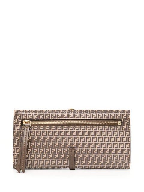 Fendi FF-print continental wallet - Brown