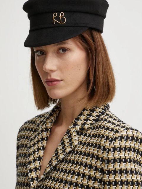 Ruslan Baginskiy kaszkiet wełniany kolor czarny KPC033-W-MRB